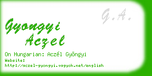 gyongyi aczel business card