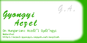 gyongyi aczel business card
